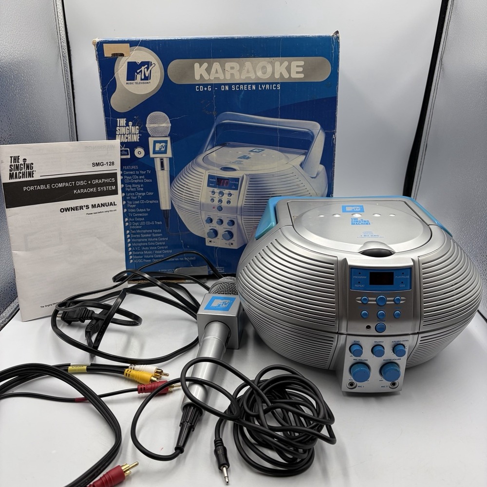 MTV Karaoke "The Singing Machine" SMG 128 Cd Player Cd&g On Screen Lyrics